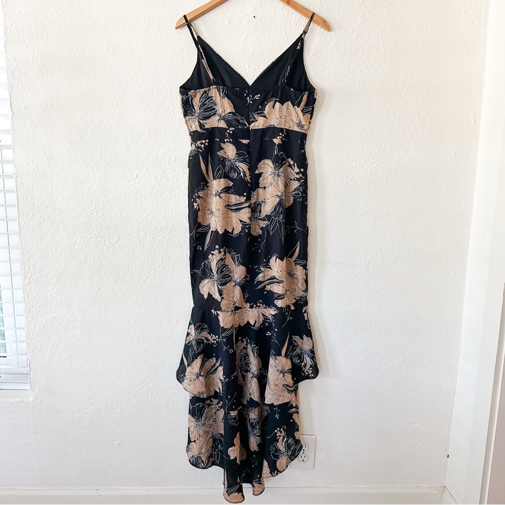 Lulus Womens Darling Daylily Black Floral Print High-Low Maxi Dress - Picture 4 of 10
